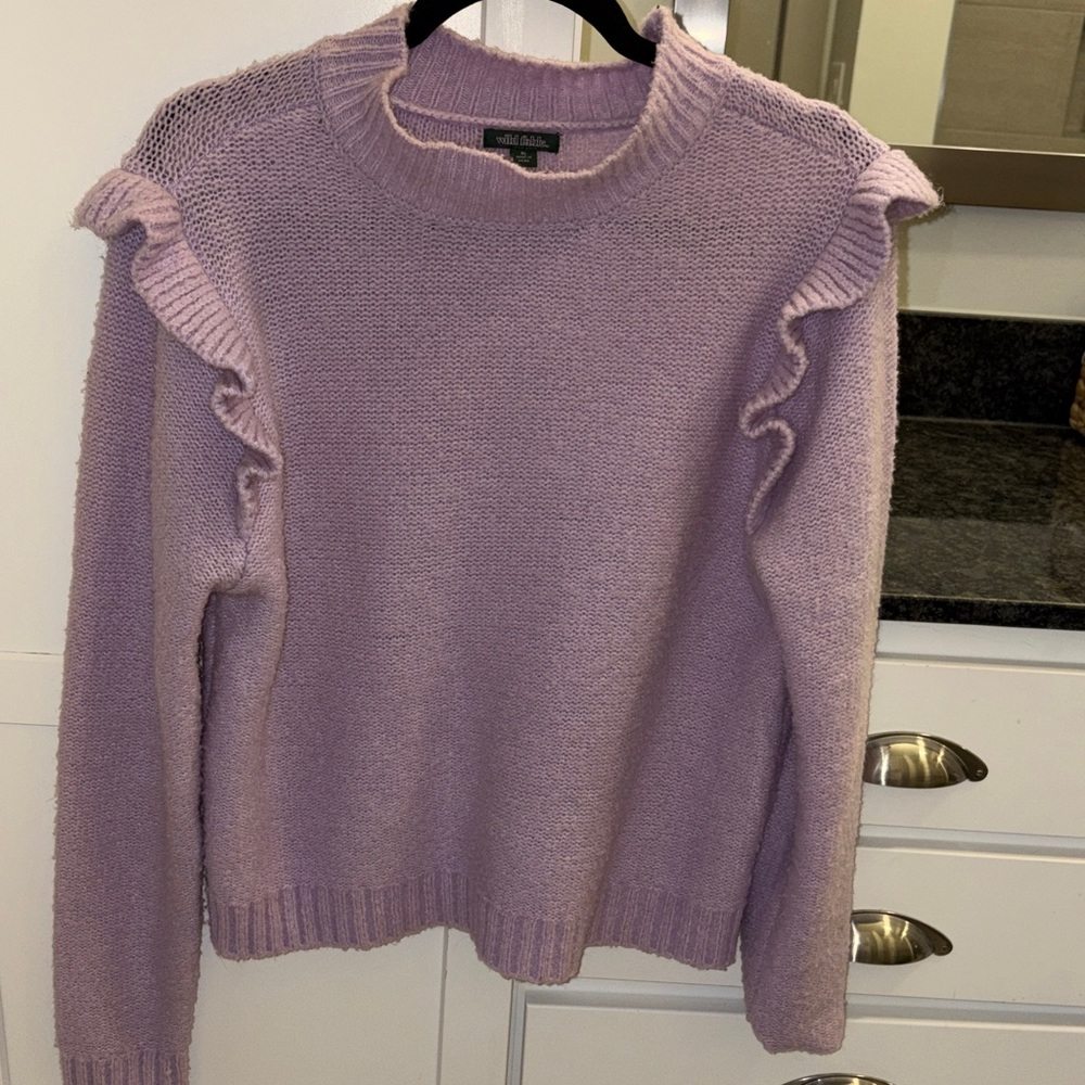 Wild Fable Lavender Ruffle Sweater